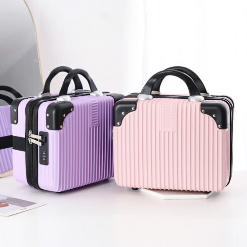 16寸復古手提行李箱新款化妝包14寸小型旅行箱輕便可攜式密碼鎖皮箱