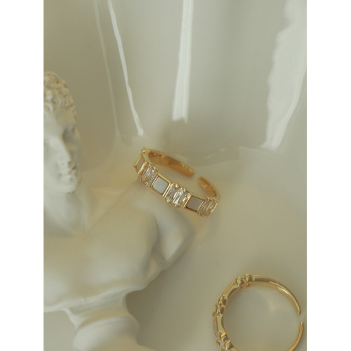 因缺斯汀小衆設計貝殼拼接簡約開口戒指日常通勤百搭指環輕奢