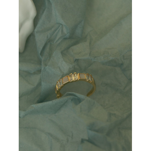 因缺斯汀小衆設計貝殼拼接簡約開口戒指日常通勤百搭指環輕奢