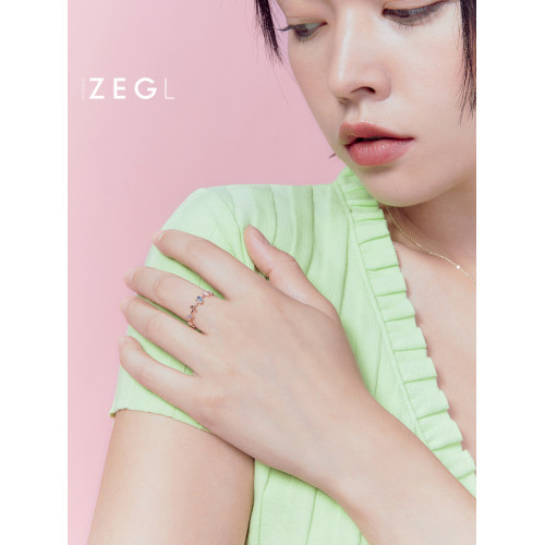 ZEGL日式輕奢彩色戒指女小衆設計春夏新款指環時尚個性食指尾戒