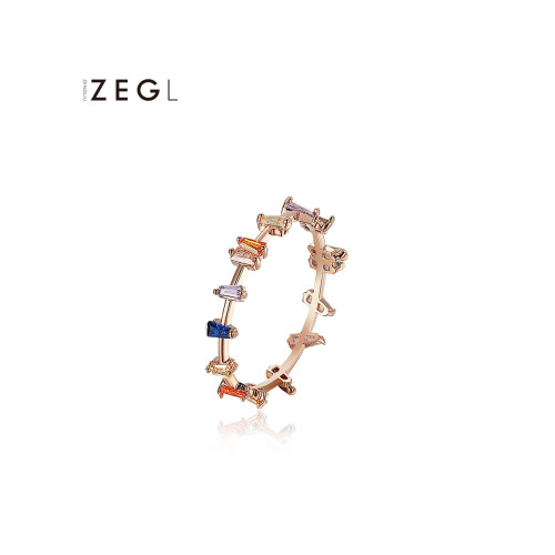 ZEGL日式輕奢彩色戒指女小衆設計春夏新款指環時尚個性食指尾戒