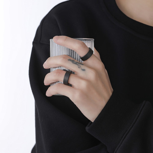 陶瓷戒指男小衆設計女高級感冷淡風素圈黑色情侶對戒2025年新款潮