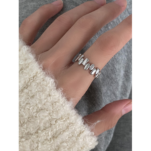 DOUDOUSTORE小衆設計不規則幾何戒指女個性開口食指戒指環手飾