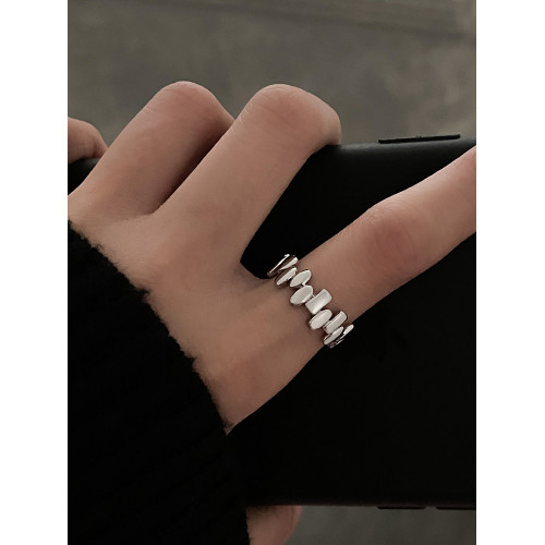 DOUDOUSTORE小衆設計不規則幾何戒指女個性開口食指戒指環手飾