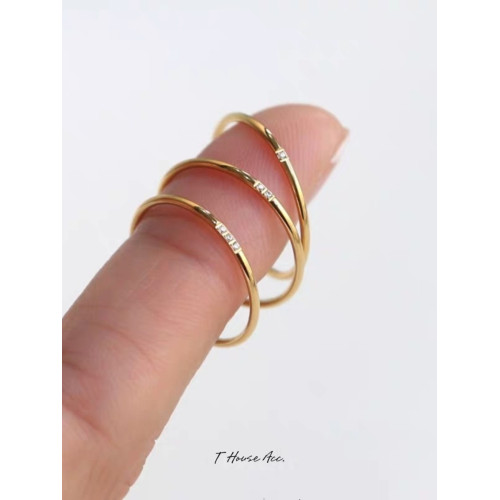 網紅極細~戒指女小衆設計高級感輕奢鋯石鈦鋼不掉色細戒素圈尾戒 網紅極細~戒指女小衆設計高級感輕奢鋯石鈦鋼不掉色細戒素圈尾戒