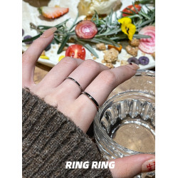 食指細素圈戒指女小衆設計輕奢高級感2026新款爆款曡戴鈦鋼不掉色