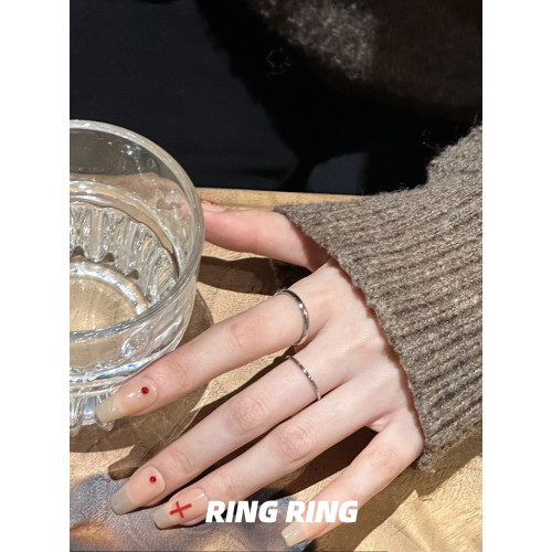 食指細素圈戒指女小衆設計輕奢高級感2026新款爆款曡戴鈦鋼不掉色