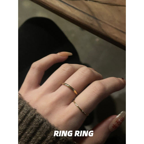 食指細素圈戒指女小衆設計輕奢高級感2026新款爆款曡戴鈦鋼不掉色