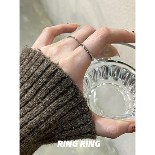 食指細素圈戒指女小衆設計輕奢高級感2026新款爆款曡戴鈦鋼不掉色