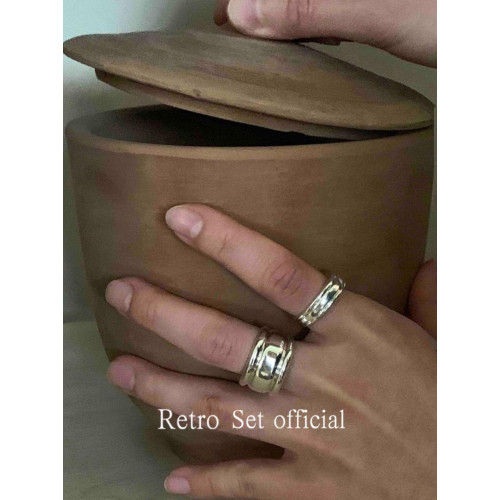 韓國博主feve同款925銀coldframe寬版窄版花瓶戒指耳釘女簡約高級