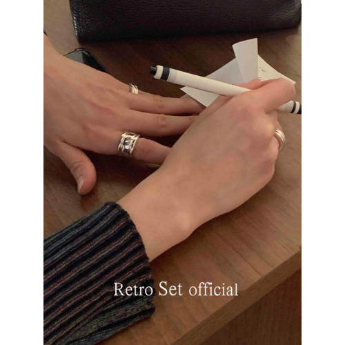 韓國博主feve同款925銀coldframe寬版窄版花瓶戒指耳釘女簡約高級