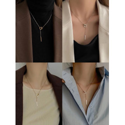 幾何吊墜毛衣鏈女長款不掉色小衆高級感流蘇項鍊2026新款爆款配飾