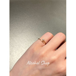 Alcohol Shop自製s925通體鍍銀鋯石精緻小衆極簡流星極細開口尾戒