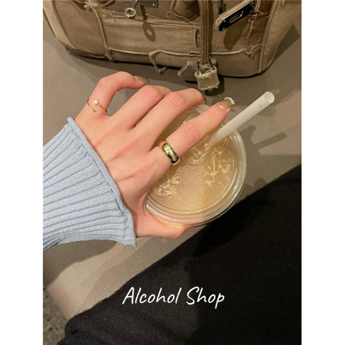 Alcohol Shop自製s925通體鍍銀鋯石精緻小衆極簡流星極細開口尾戒