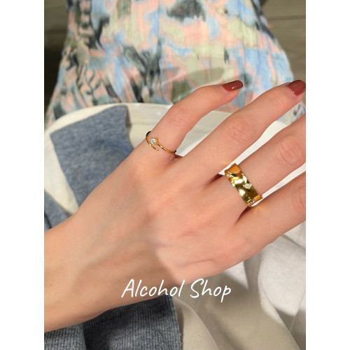 Alcohol Shop自製s925通體鍍銀鋯石精緻小衆極簡流星極細開口尾戒