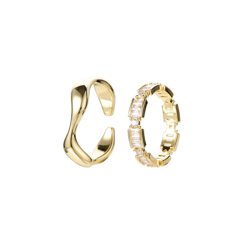 VOYAGE兩件套輕奢金色戒指女小衆設計高級感食指女生指環對戒情侶 VOYAGE兩件套輕奢金色戒指女小衆設計高級感食指女生指環對戒情侶