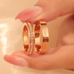 滿天星&素戒戒指情侶對戒一對18K玫瑰金關節新款爆款輕奢高級感