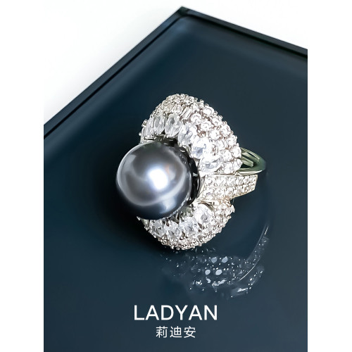 莉迪安大谿地珍珠戒指大顆粒澳白高級感個性氣質開口女2026年新款