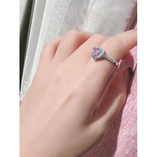 兒童戒指女輕奢高級感寶石水晶鑽石愛心公主女童女孩寶寶生日禮物