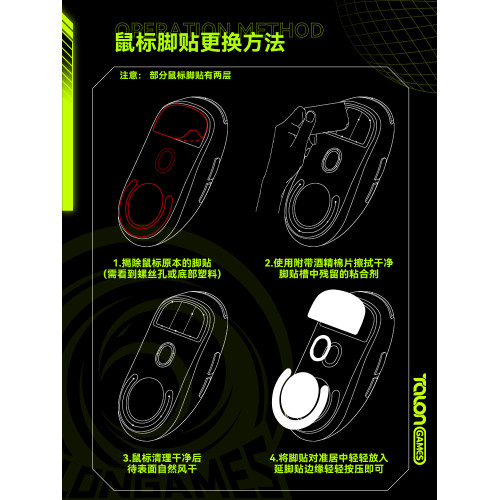 TALONGAMES颶鴉經典款適用GPW 鍊獄蝰蛇V3 F1 毒蝰V3PRO滑鼠腳貼