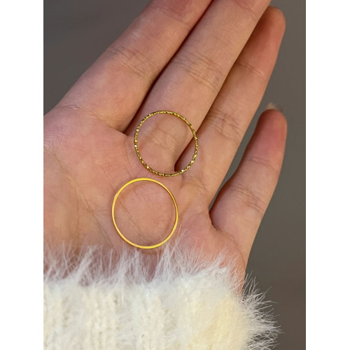 不掉色!0.5mm巨細素圈戒指女曡戴18K包金食指戒鈦鋼指環尾戒百搭 不掉色!0.5mm巨細素圈戒指女曡戴18K包金食指戒鈦鋼指環尾戒百搭