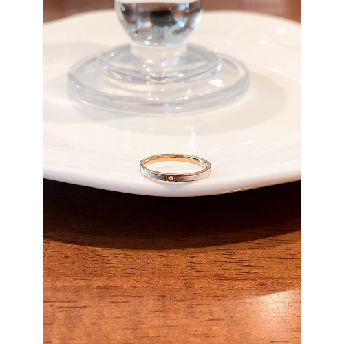 一鑽仿白貝母素圈戒指女小衆設計鈦鋼戒指女輕奢高級感對戒食指環 一鑽仿白貝母素圈戒指女小衆設計鈦鋼戒指女輕奢高級感對戒食指環