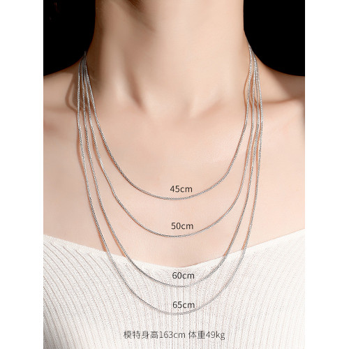 鎖骨鍊女S925銀項鍊可調節素鏈無吊墜銀鏈子毛衣鏈肖邦鏈翡翠配鏈 鎖骨鍊女S925銀項鍊可調節素鏈無吊墜銀鏈子毛衣鏈肖邦鏈翡翠配鏈