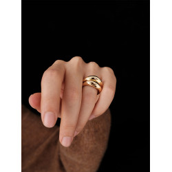 【CnHnOn 脂肪商店】高保色雕塑感立體圓環曡戴簡約時髦戒指