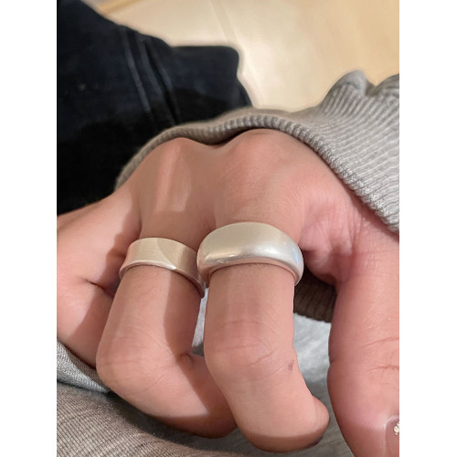 TITI 極簡輕奢泥鰍背啞光銀色戒指素圈寬面開口ins小衆設計冷淡風 TITI 極簡輕奢泥鰍背啞光銀色戒指素圈寬面開口ins小衆設計冷淡風