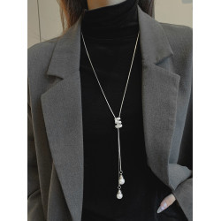 Z小姐 螺旋珠珠毛衣鏈女輕奢高級感小衆設計長款項鍊2025新款爆款