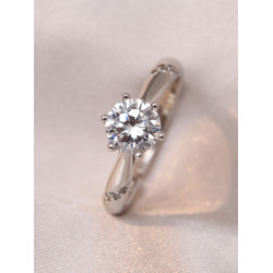 仿真鑽戒情侶結婚對戒活口可調節一克拉六爪戒指婚禮儀式用道具