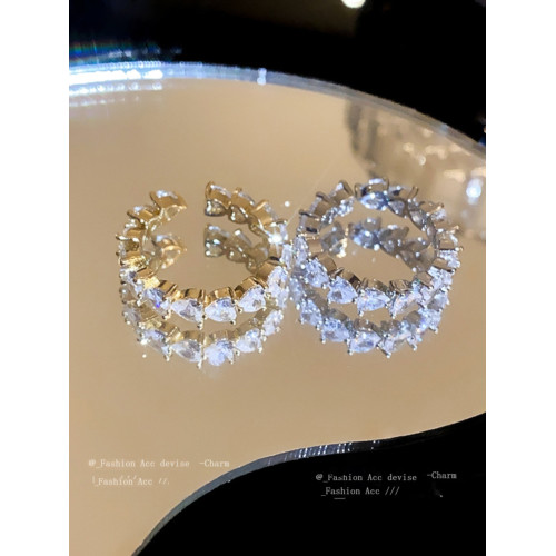 2026款電鍍鋯石愛心開口戒指歐美時尚輕奢食指戒小衆高級感手飾