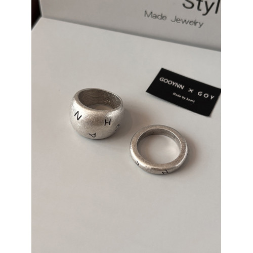 老錢風復古銀色戒指女輕奢小衆設計高級感中古食指戒情侶對戒指環