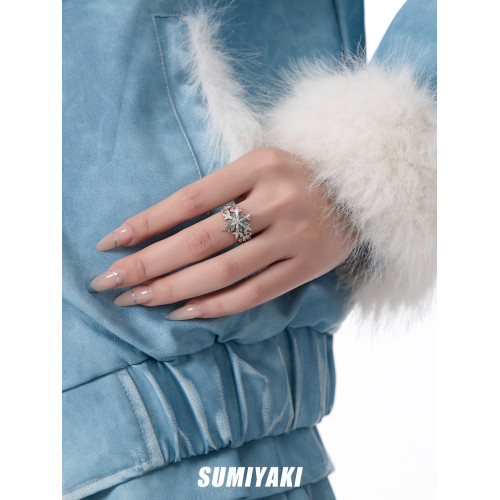 SUMIYAKI 時來運轉旋轉多層雪花戒指精緻輕奢小衆指環情人節禮物