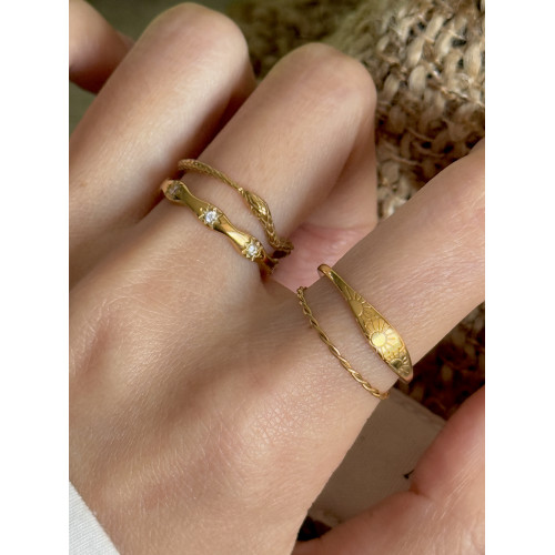 鈦鋼不掉色蛇年戒指組合復古百搭簡約時尚博主同款食指戒2025新款