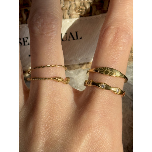 鈦鋼不掉色蛇年戒指組合復古百搭簡約時尚博主同款食指戒2025新款