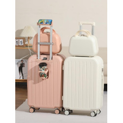 新款多功能時尚子母行李箱男女學生拉桿箱萬向輪結實耐用密碼箱子