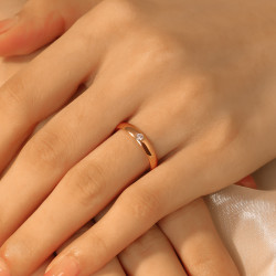 經典單鑽戒指小衆設計求婚戒結婚訂婚儀式18K玫瑰金男女高級感