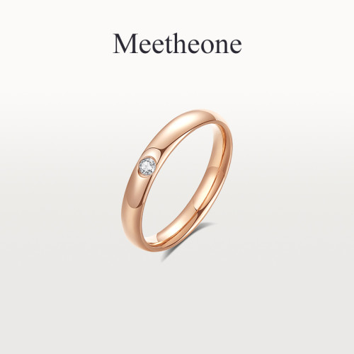 經典單鑽戒指小衆設計求婚戒結婚訂婚儀式18K玫瑰金男女高級感 經典單鑽戒指小衆設計求婚戒結婚訂婚儀式18K玫瑰金男女高級感