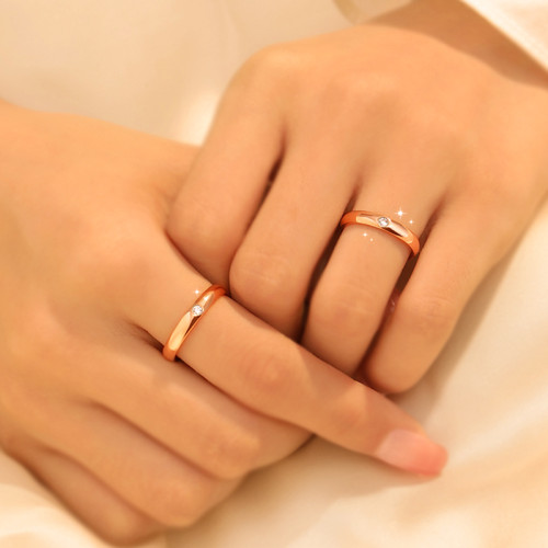 經典單鑽戒指小衆設計求婚戒結婚訂婚儀式18K玫瑰金男女高級感 經典單鑽戒指小衆設計求婚戒結婚訂婚儀式18K玫瑰金男女高級感