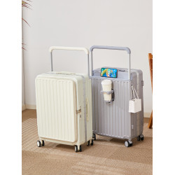 行李箱女2026新款大容量一體式前側開蓋寬拉桿箱深倉鋁框密碼箱男