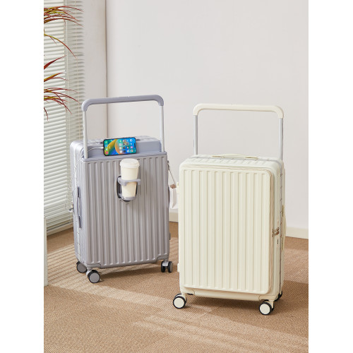 行李箱女2026新款大容量一體式前側開蓋寬拉桿箱深倉鋁框密碼箱男 行李箱女2026新款大容量一體式前側開蓋寬拉桿箱深倉鋁框密碼箱男