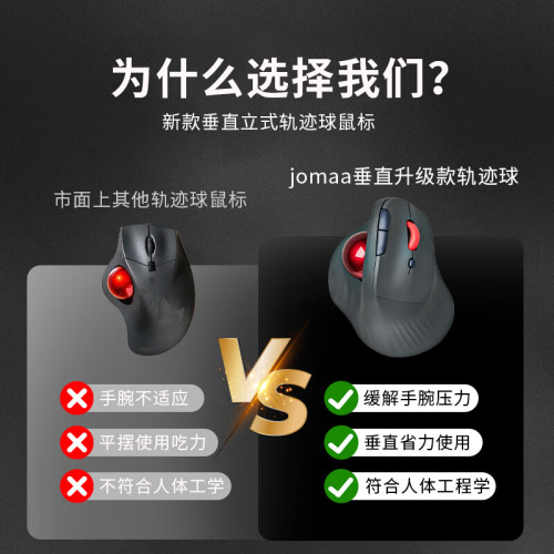 雙模垂直立式軌跡球滑鼠人體工學靜音拇指操控繪圖設計CAD電腦鼠