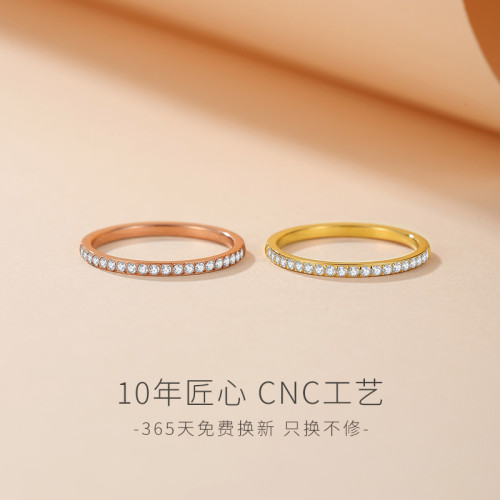 細版20鑽戒指細款碎鑽排鑽疊戴尾戒小指尾指女18K玫瑰金小衆設計 細版20鑽戒指細款碎鑽排鑽疊戴尾戒小指尾指女18K玫瑰金小衆設計