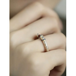 925銀法棍心經戒指女新中式小衆高級感琺瑯彩描金工藝開口食指戒