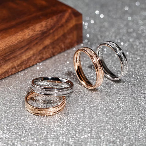 英國 【設計師】Cookie Kiss日系磨砂素圈戒指女18K金簡約食指戒 英國 【設計師】Cookie Kiss日系磨砂素圈戒指女18K金簡約食指戒