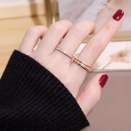 英國 【設計師】Cookie Kiss日系磨砂素圈戒指女18K金簡約食指戒 英國 【設計師】Cookie Kiss日系磨砂素圈戒指女18K金簡約食指戒