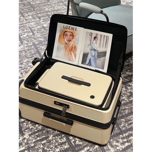 新款側開口行李箱女多功能萬向輪密碼拉桿箱20寸擴容深倉旅行箱男