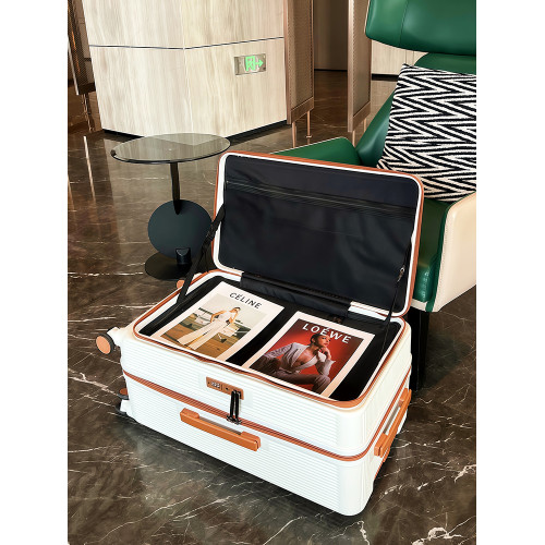 新款側開口行李箱女多功能萬向輪密碼拉桿箱20寸擴容深倉旅行箱男