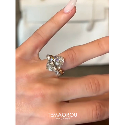 歐美ins風曡戴橢圓鴿子閃鑽戒指女排鑽開口食指戒輕奢高級感小衆